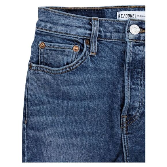 RE/DONE Originals Mid 80's Wash Button Fly High Rise Ankle Crop Jeans Sz 25 2018 - Picture 4 of 13